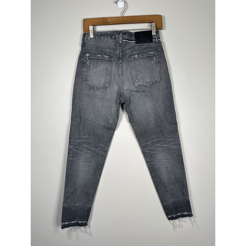 Moussy Vintage Jeans Howa Womens 27 Skinny Light Black Distressed Raw Hem - Picture 6 of 10